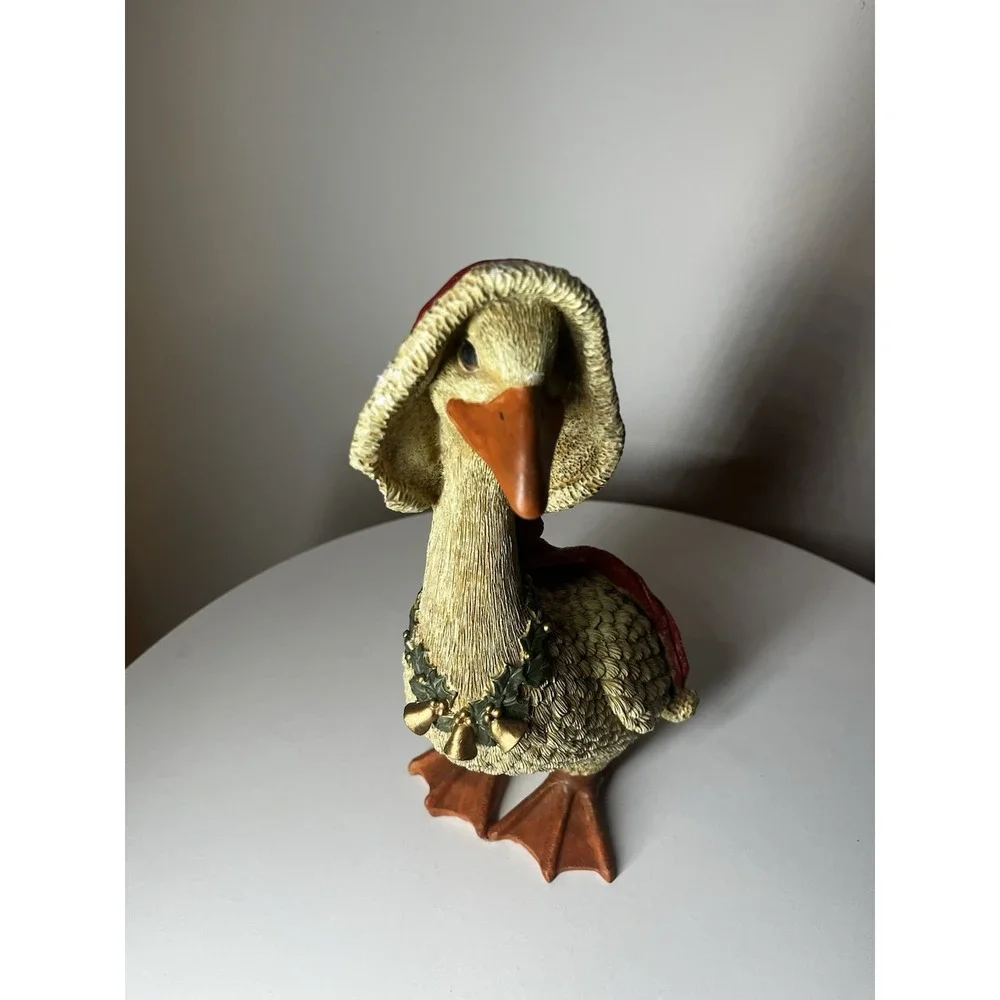 Vintage Christmas Goose  Universal Statuary‎ w/Red Santa Hat 12